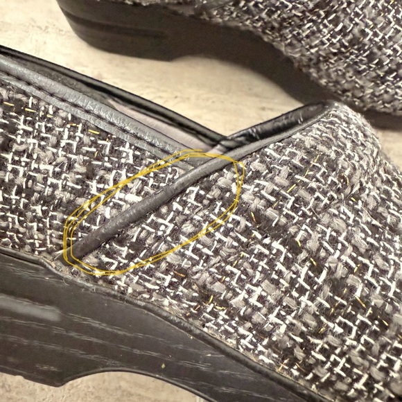 Dansko Vegan Pro Clogs Black Chenille Size 38 US 7.5-8 - Picture 10 of 11